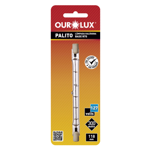 Lâmpada Halógena Palito 300W 127V J118