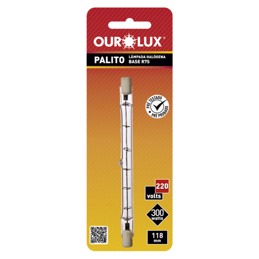 Lâmpada Halógenas Palito 300W 220V J118