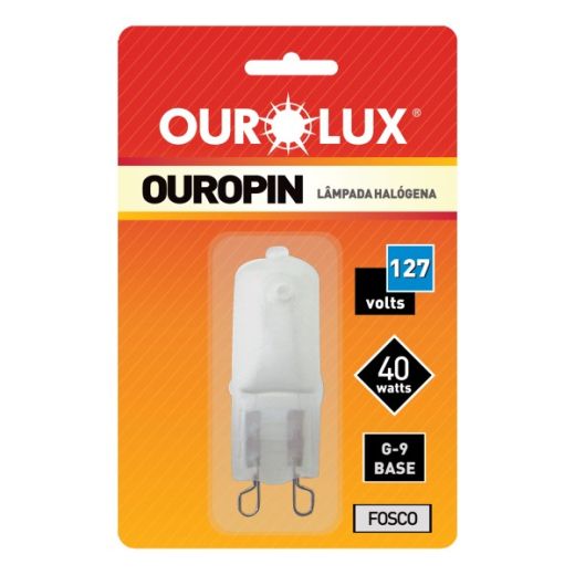 Lâmpada Halógena Ouropin G9 40W 127V Fosca