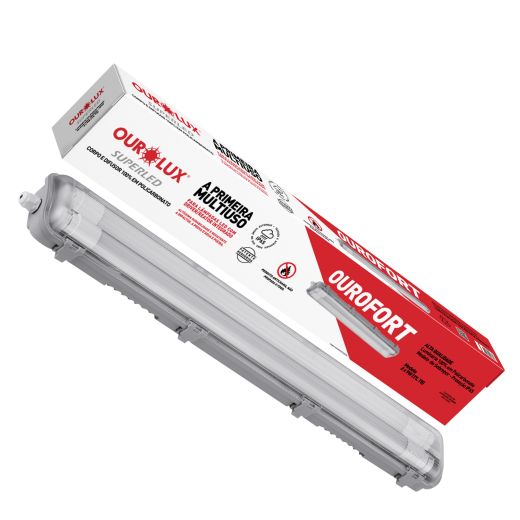 Luminária Ourofort LED - IP65 - 9W - 2 lâmpadas