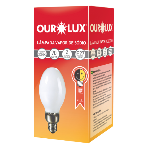 Lâmpada Sódio Ovoide 70W E27
