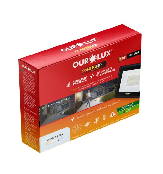 Refletor Controled SENSOR DE PRESENÇA + LUMINOSIDADE 50W 6500K