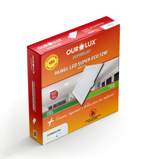 Painel LED Super Eco 12W 6500K BIV Embutir Quadrado