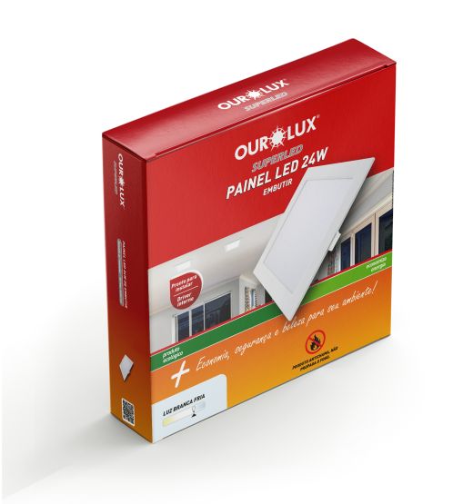Painel LED Super Eco  24W   6500K BIV Embutir  Quadrado