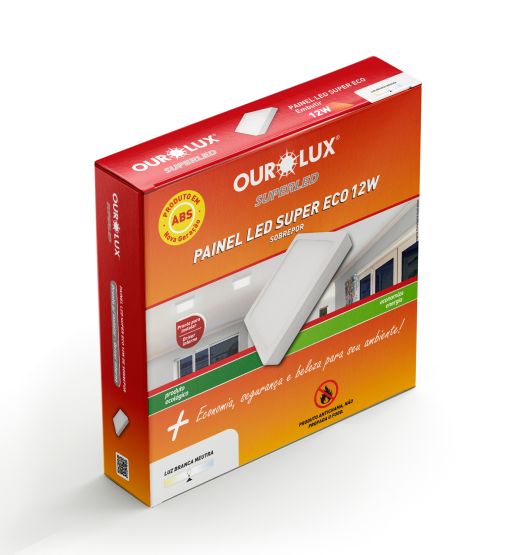 PAINEL SUPER ECO 12W  4000K  BIV  Quadrado Sobrepor