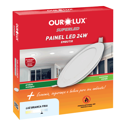 PAINEL SUPERLED 24W 6500K BIV Embutir Redondo