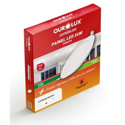 PAINEL SUPERLED 24W 4000K BIV Embutir Redondo