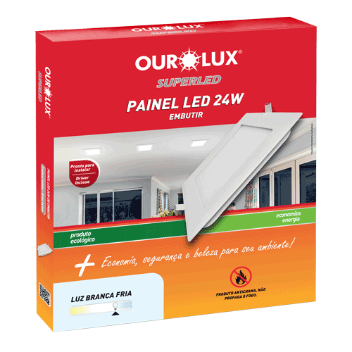 PAINEL SUPERLED 24W 2700K BIV Embutir Quadrado