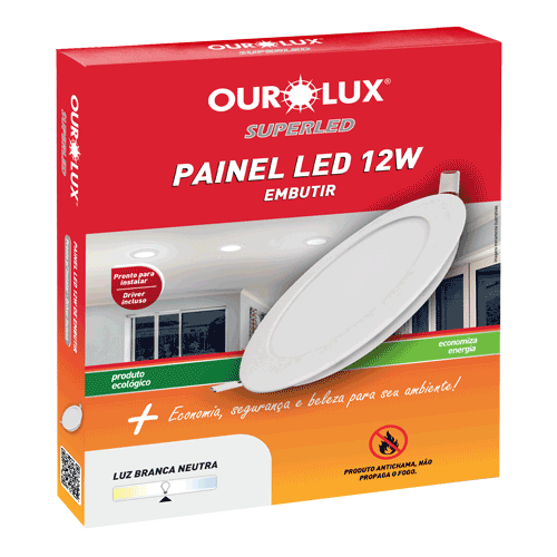 PAINEL SUPERLED 12W 2700K BIV Embutir Redondo