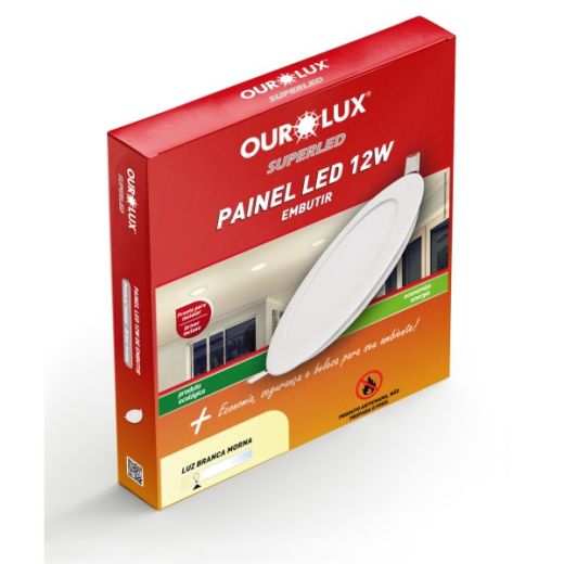 PAINEL SUPERLED 12W BIV 4000K BIV Embutir Redondo