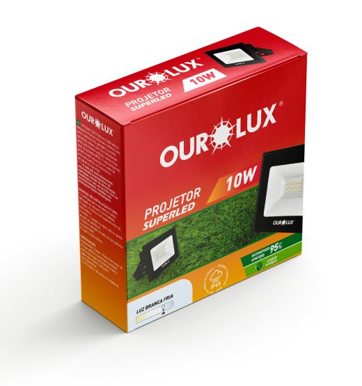 Superled Projetor Slim 10W Preto 6500K