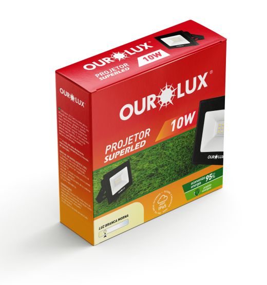 Superled Projetor Slim 10W Preto 3000K