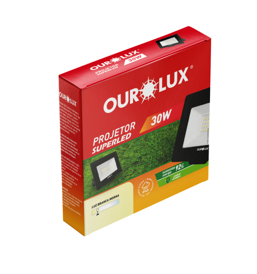 Superled Projetor Slim 30W BIV Preto 3000K