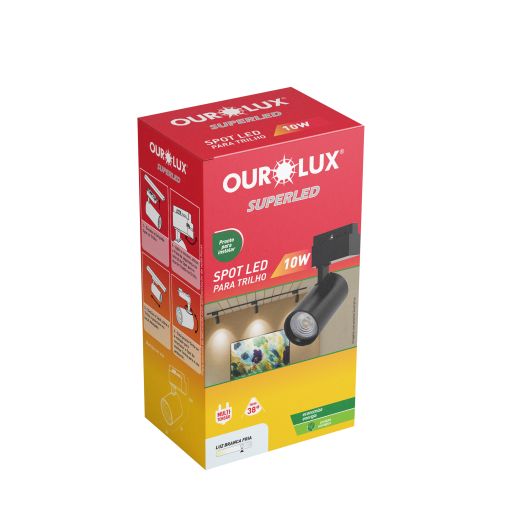 SPOT para TRILHO PRETO 10W 6500K 70LM/W