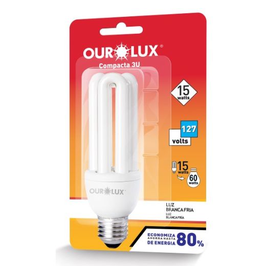 Lâmpada Fluorescente 3U 15W 127V 6400K