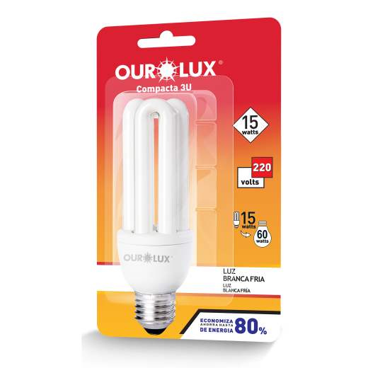 Lâmpada Fluorescente 3U 15W 220V 6400K