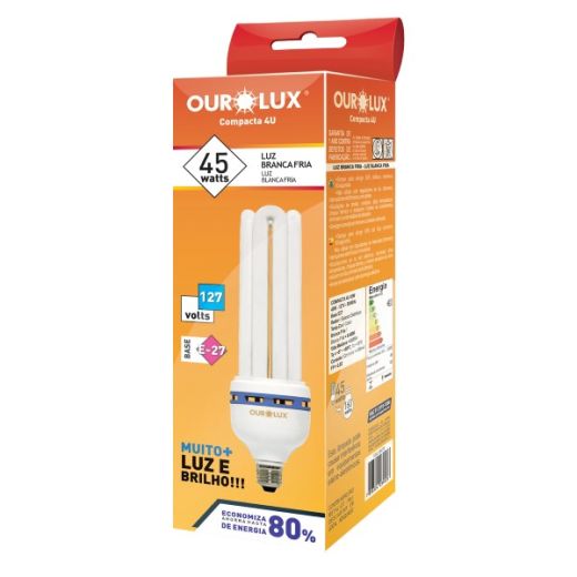 Lâmpada Fluorescente 4U 45W 127V 6400K