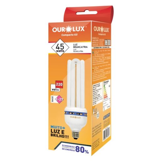 Lâmpada Fluorescente 4U 45W 220V 6400K