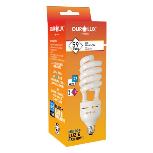 Lâmpada Fluorescente Spiralux 59W 127V 6400K E27