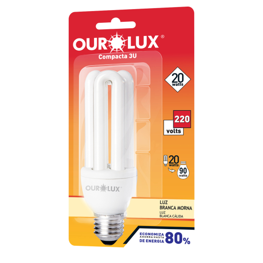Lâmpada Fluorescente 3U 20W 220V 2700K