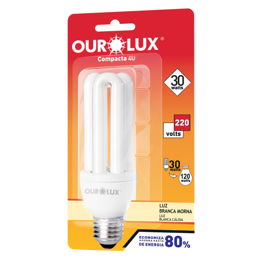 Lâmpada Fluorescente 4U 30W 220V 2700K