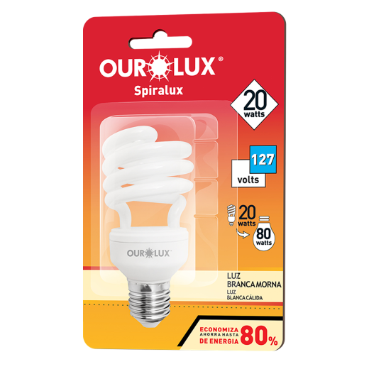 Lâmpada Fluorescente Spiralux 20W 127V 2700K