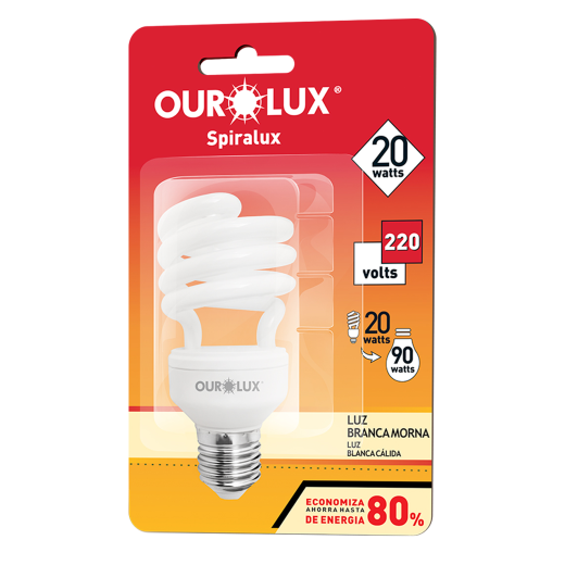 Lâmpada Fluorescente Spiralux 20W 220V 2700K