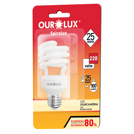 Lâmpada Fluorescente Spiralux 25W 220V 2700K