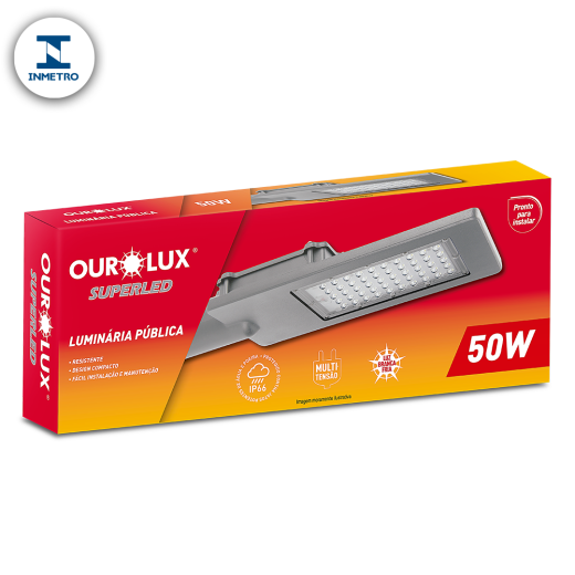 Luminária Pública LED 50W IP66 Bivolt 6000K