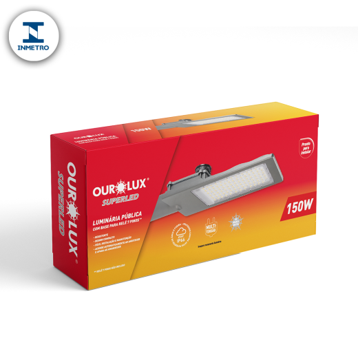 Luminária Pública LED 150W IP66 Bivolt 4000K Base Rele