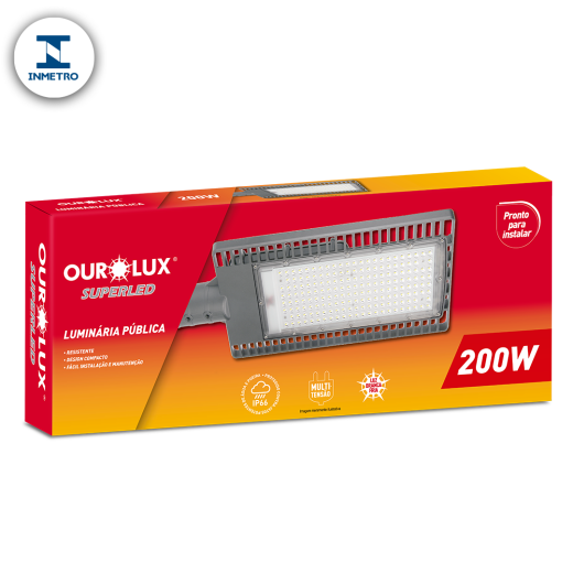 Luminária Pública LED 200W IP66 Bivolt 6000K