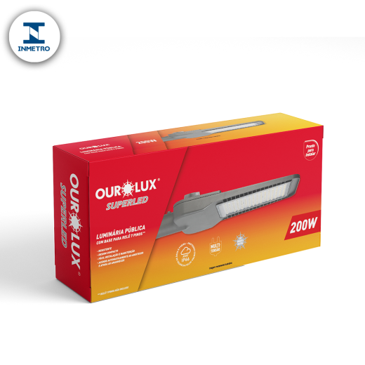 Luminária Pública LED 200W IP66 Bivolt 4000K Base Rele