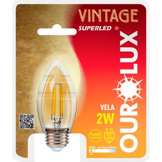 Vintage Led Vela 2W BIV 2400K