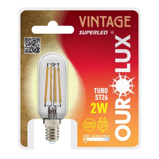 Vintage Superled Tubo ST26 2W 127V 2400K
