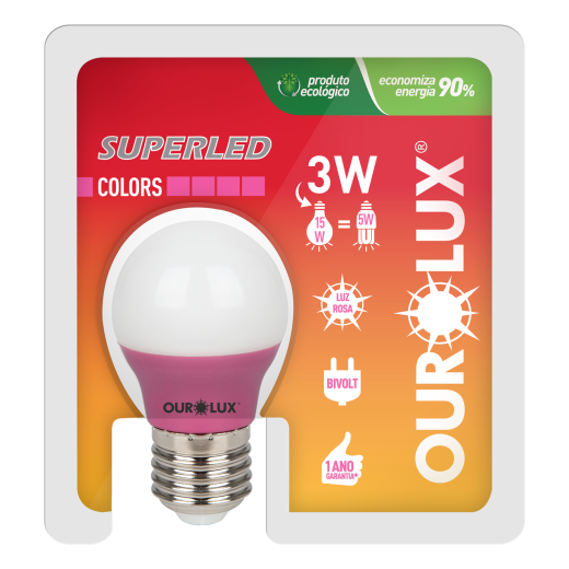 Superled S30 Colors 3W Bivolt Rosa