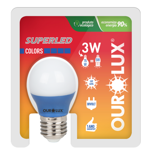 Superled S30 Colors 3W Bivolt Azul
