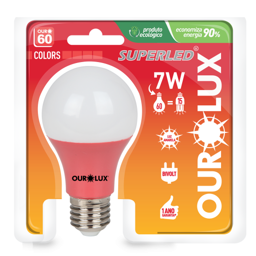 Superled Ouro 60 Colors 7W BIV Vermelho