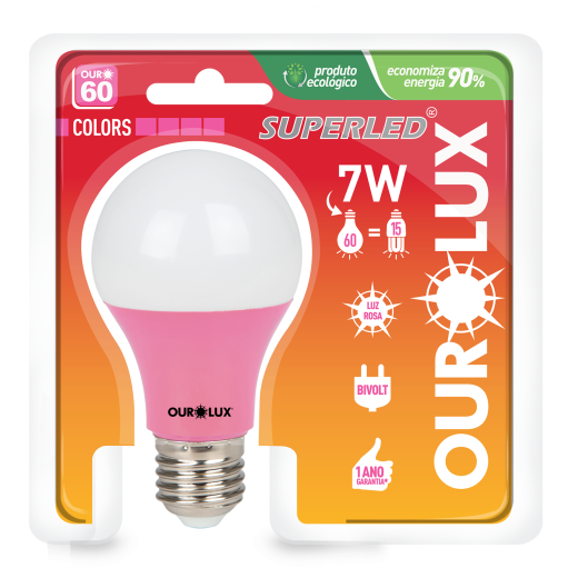 Superled Ouro 60 Colors 7W BIV Rosa