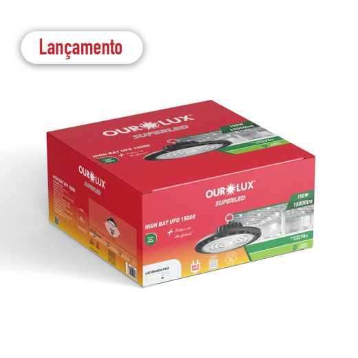 Luminária High Bay UFO 150W 6500K 100lm/W