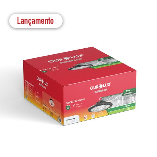 Luminária High Bay UFO 200W 6500K 100lm/W