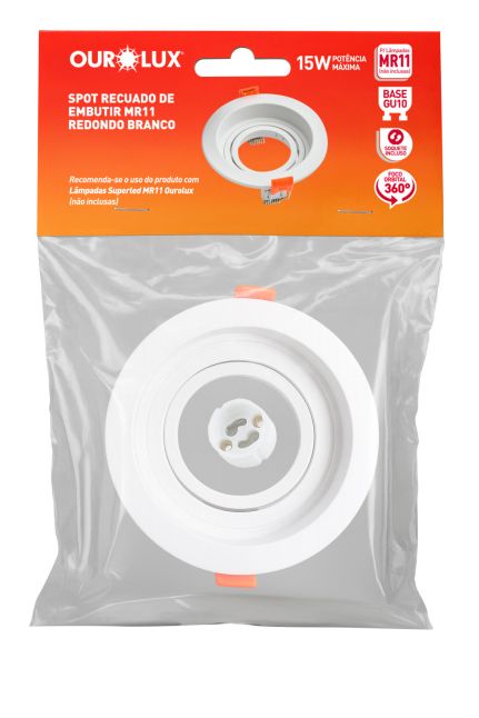 SPOT recuado de embutir MR11 redondo branco