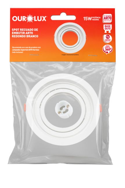 SPOT recuado de embutir AR70 redondo branco