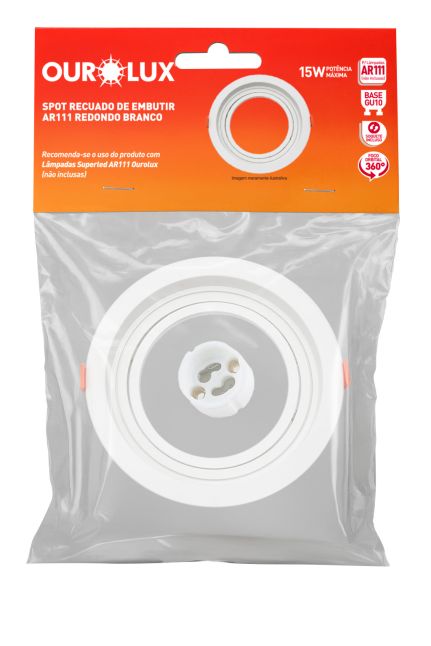 SPOT recuado de embutir AR111 redondo branco