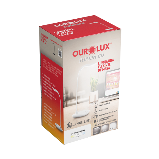 LUMINÁRIA DE MESA TOUCH LED BRANCA