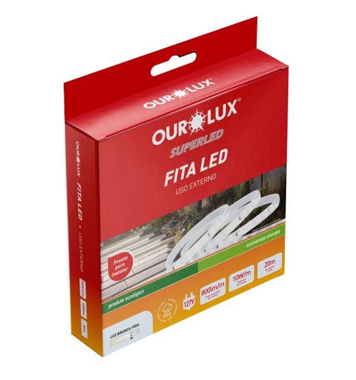Fita de Led SMD - 180 LEDS - 6500K - 10W/m - 127V