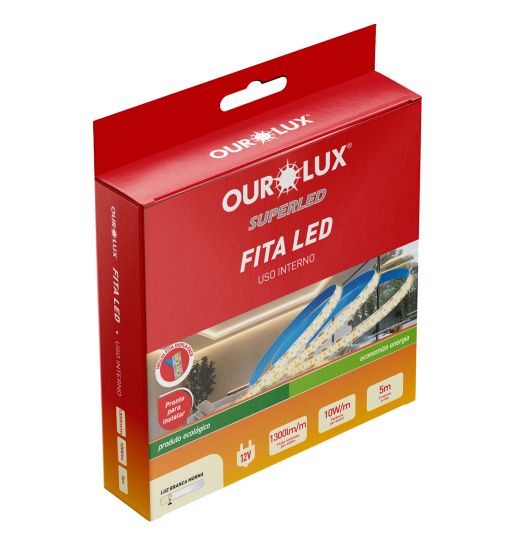 Fita de Led 120 LEDS 10W 12V 3000K 25mm