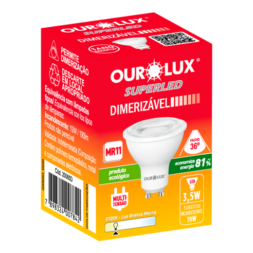 Superled MR-11 3,5W BIV DIM 2700K 36° Cx