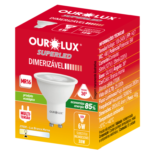 Superled MR-16 6W BIV DIM 2700K 36°