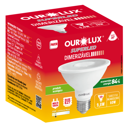 Superled PAR30 9,8W BIV DIM 2700K 36°