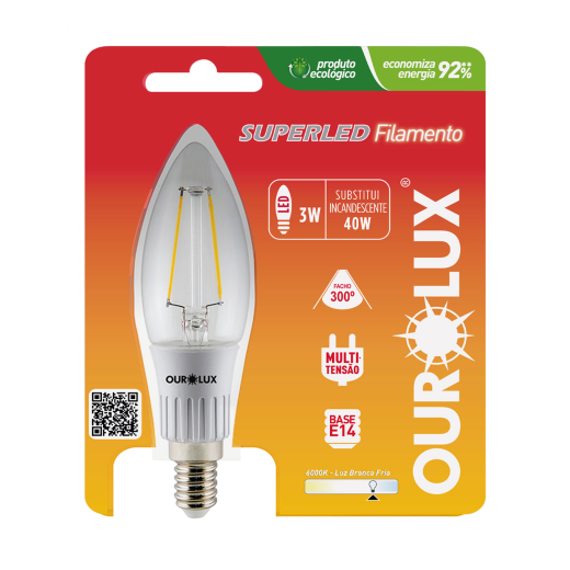 Superled Vela Filamento Clara E14 3W BIV 6000K
